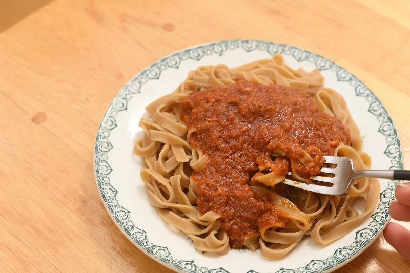べースパスタボロネーゼ試食